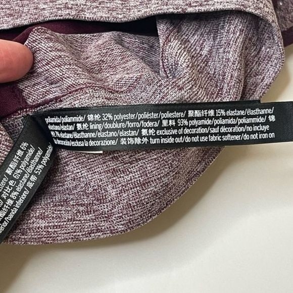 PINK Victoria's Secret Burgundy Matching Sports Bra And Leggings Set Size Medium - Picture 16 of 16